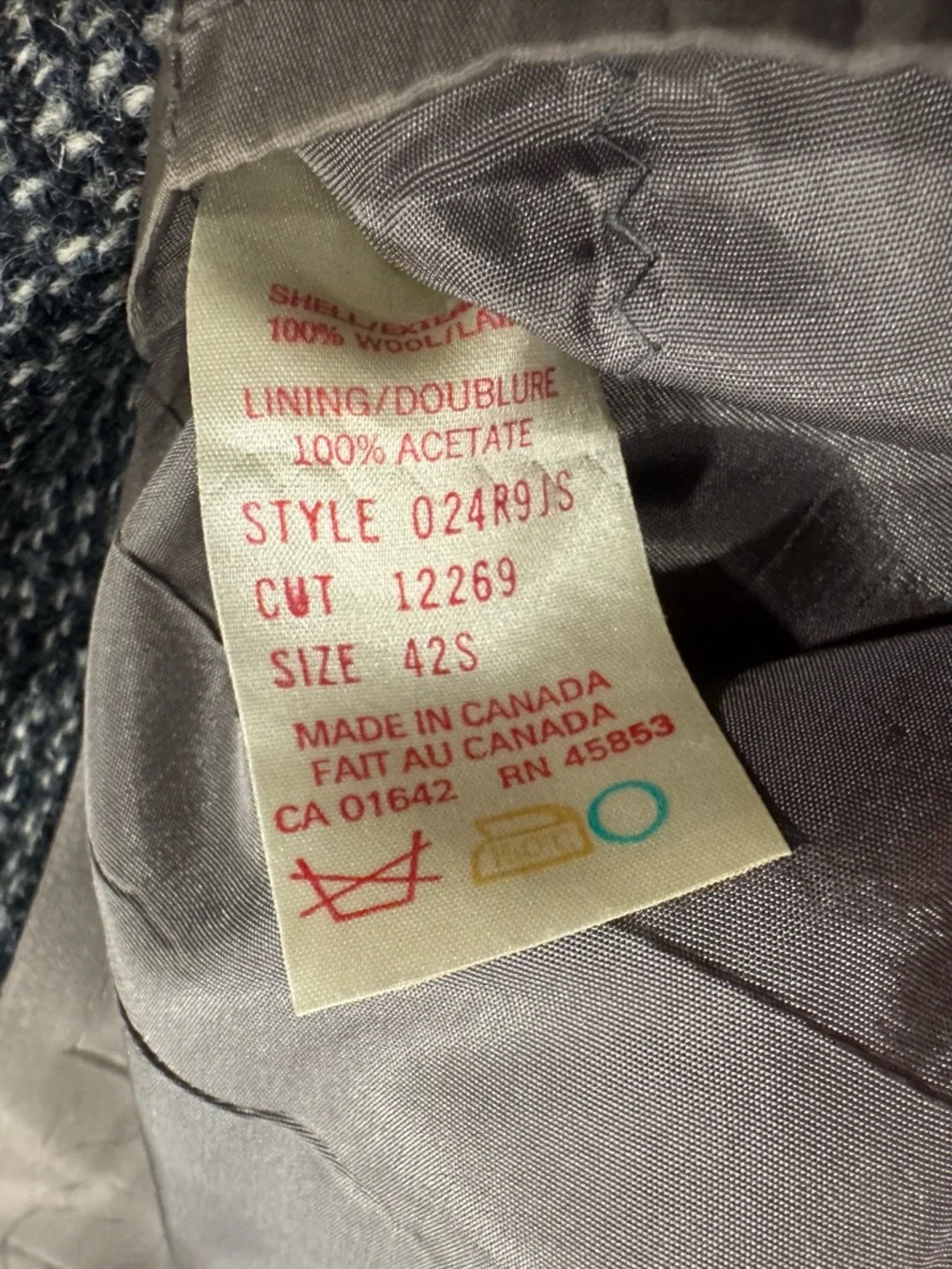 Vintage Harris Tweed Blazer Mens 42S John Pomer Wool Sport Coat Made in Canada - Picture 7 of 16